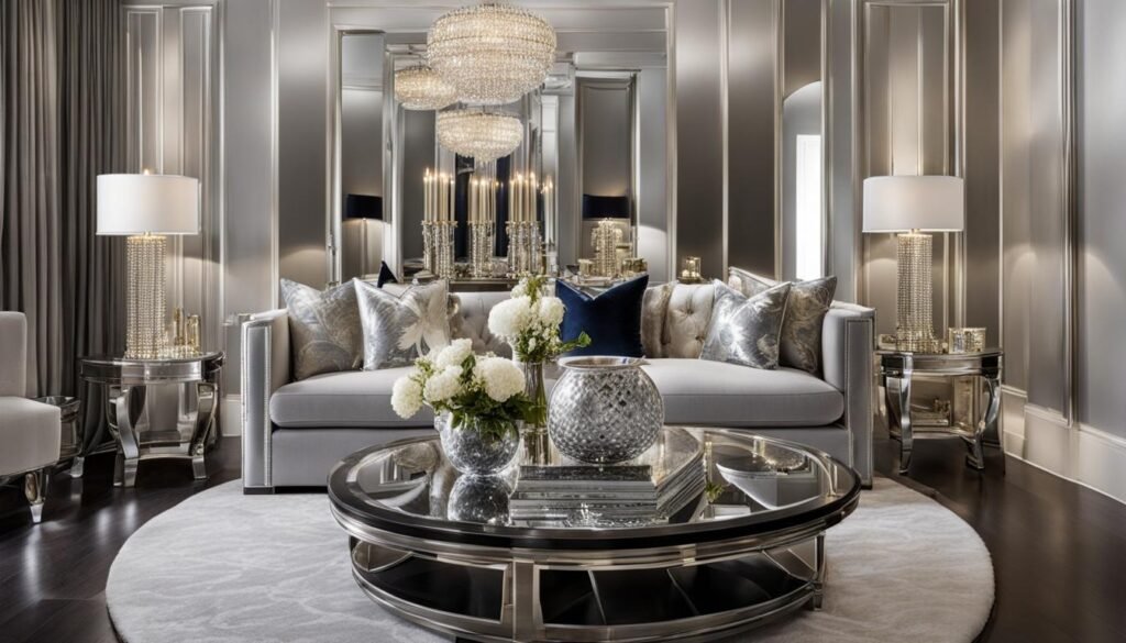 British home decor with metallic accents