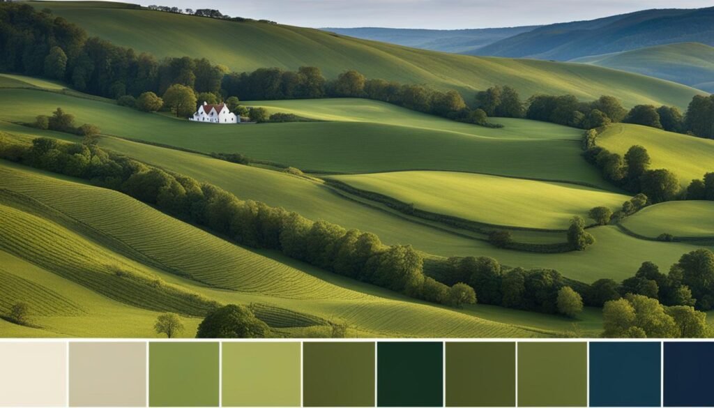 British style decor color palette