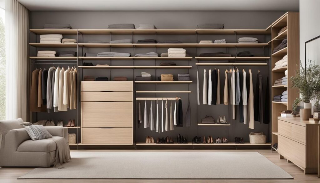 Closet Organization with Freestanding Racks