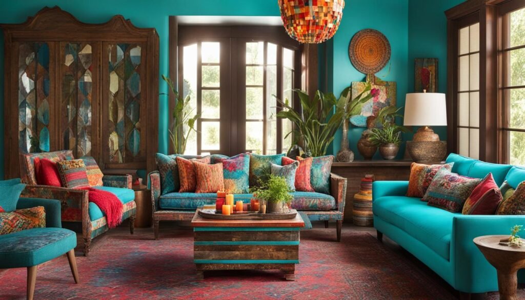 Colorful eclectic interior