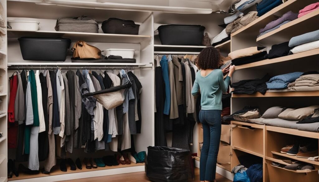 Decluttering closet process