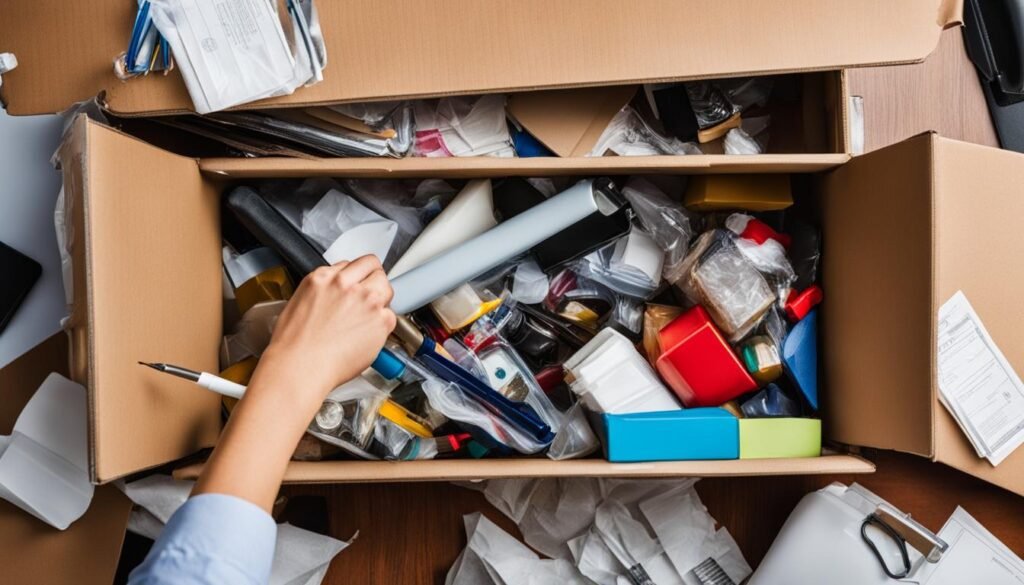 Decluttering junk drawer process