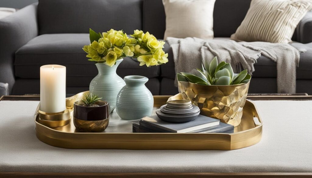 Decorative coffee table set up