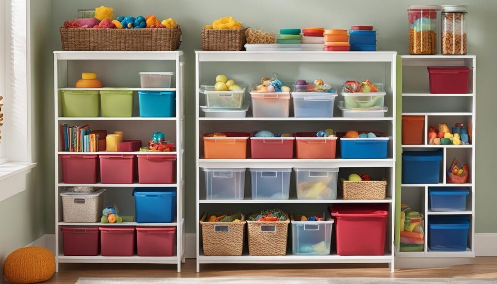 Effective home organization through categorical storage