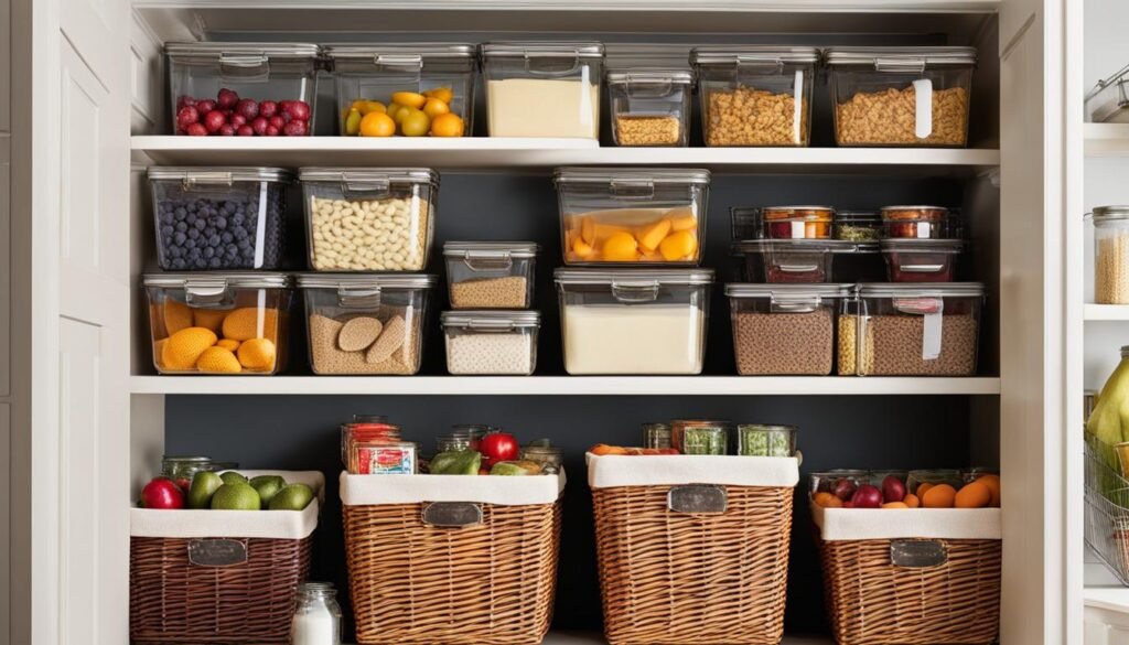 Efficient Pantry Organization with Baskets