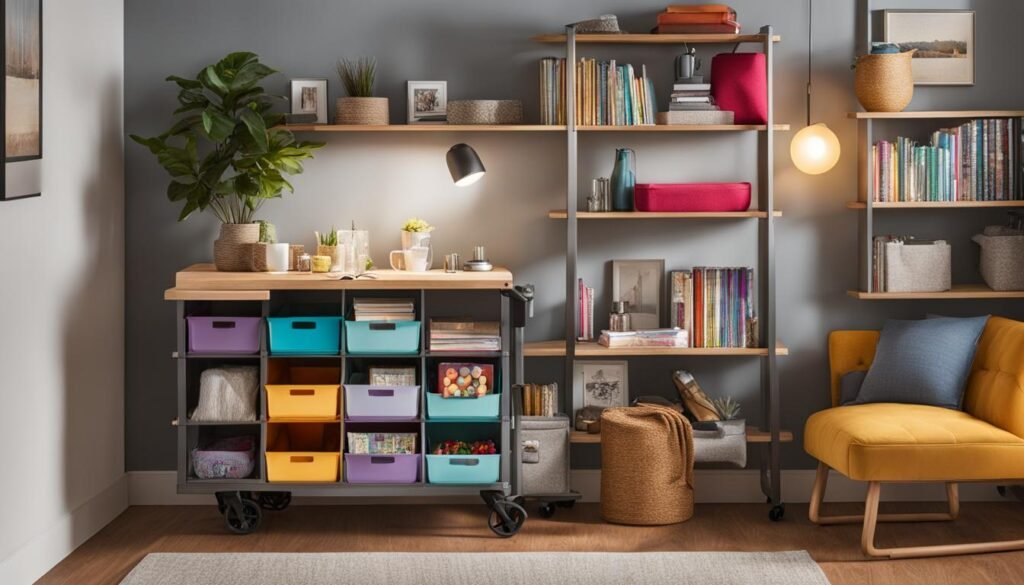 Efficient Rolling Cart for Dorm Room Organization