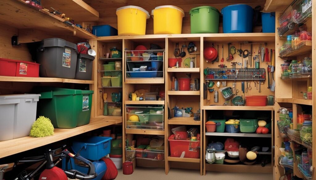 Efficient basement shelving and storage solutions