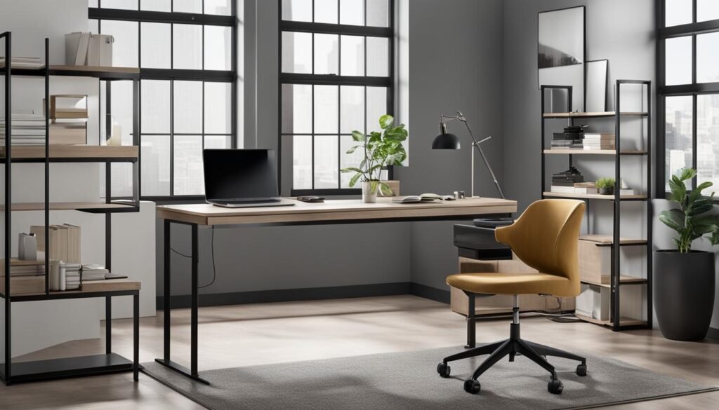 Ergonomic office furniture and organized office space