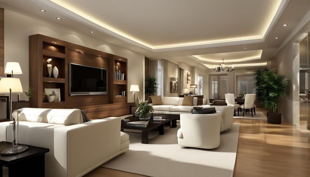 Furniture arrangement for optimal room flow