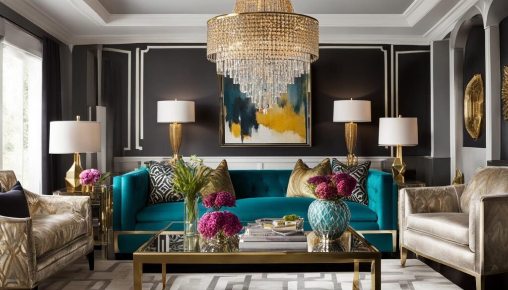 Hollywood Regency style living room