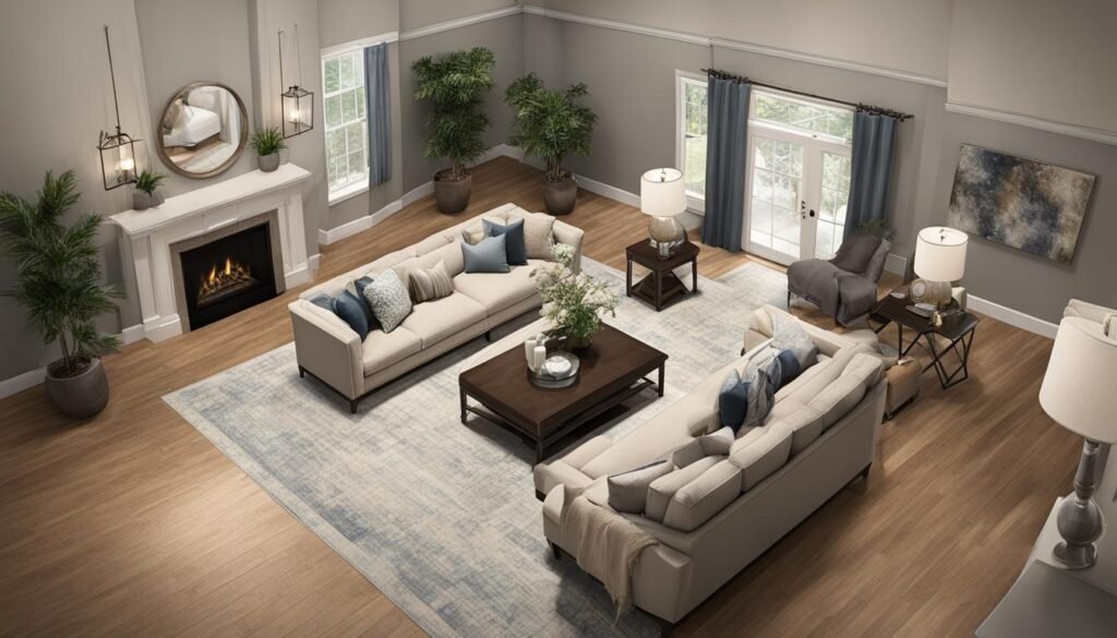 Interior decorating plan sketch