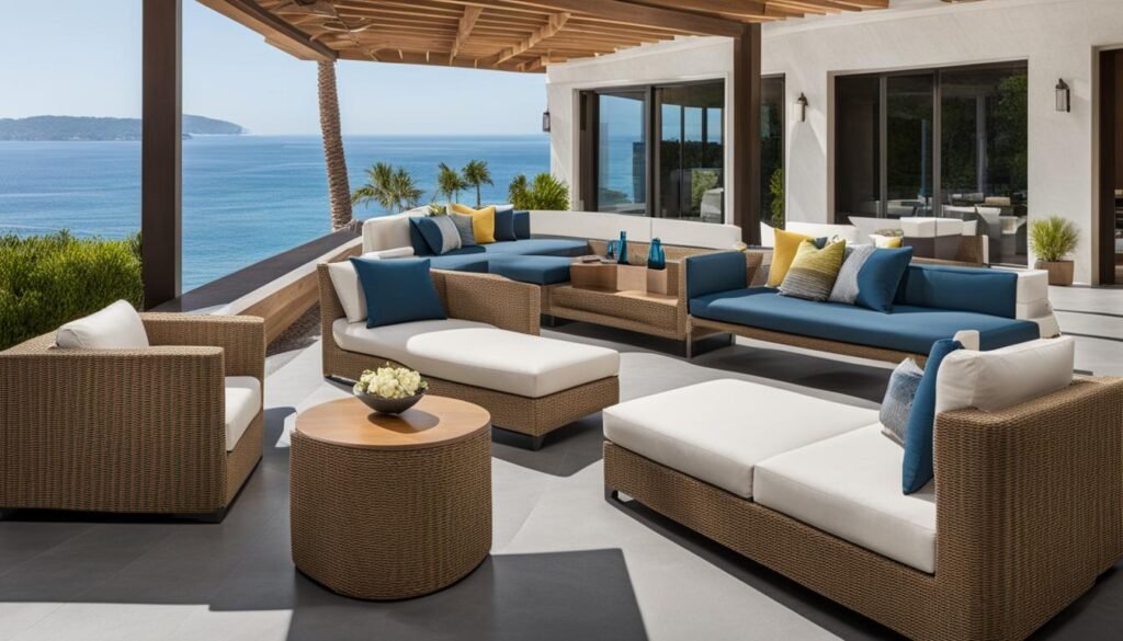 Luxury outdoor furniture with Sunbrella fabric