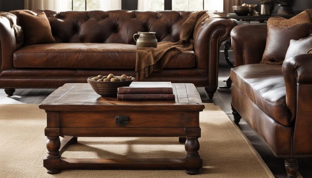 Masculine Wood and Leather Furniture