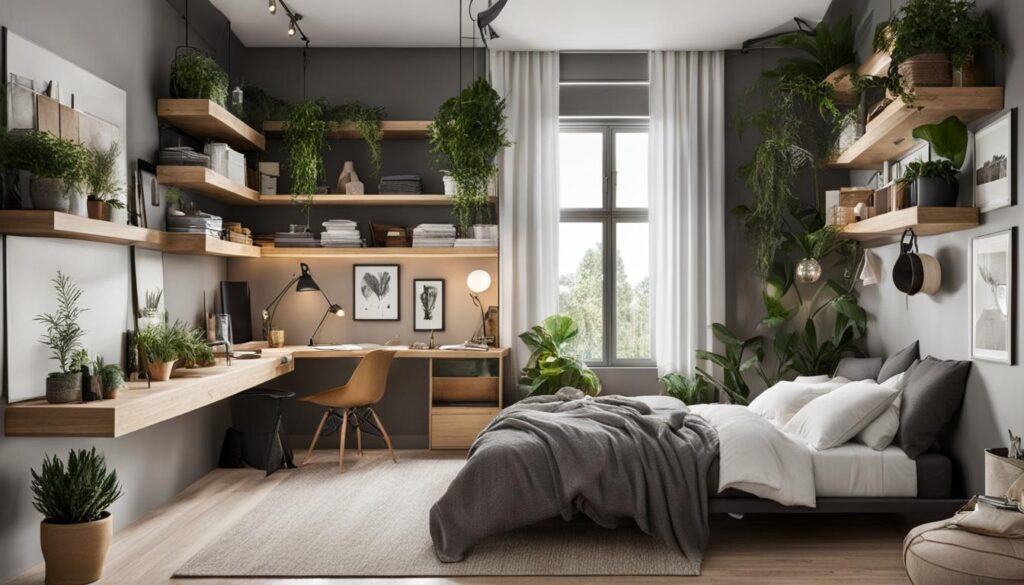 Maximizing small room space with wall-mounted organizers
