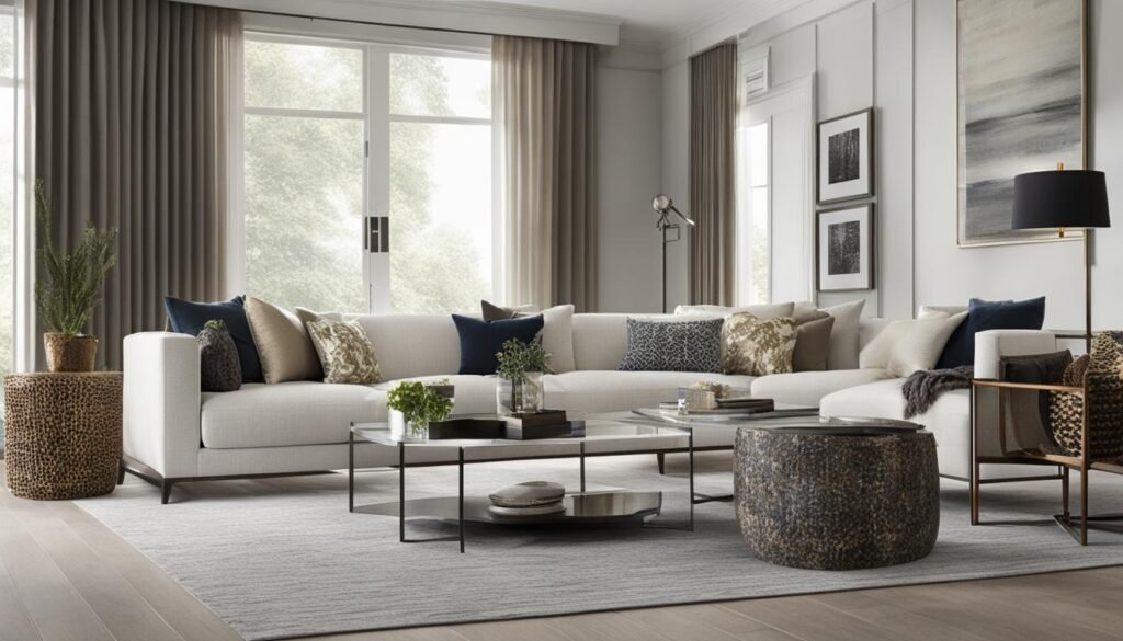 Minimalist Interior Design with Patterned Accessories