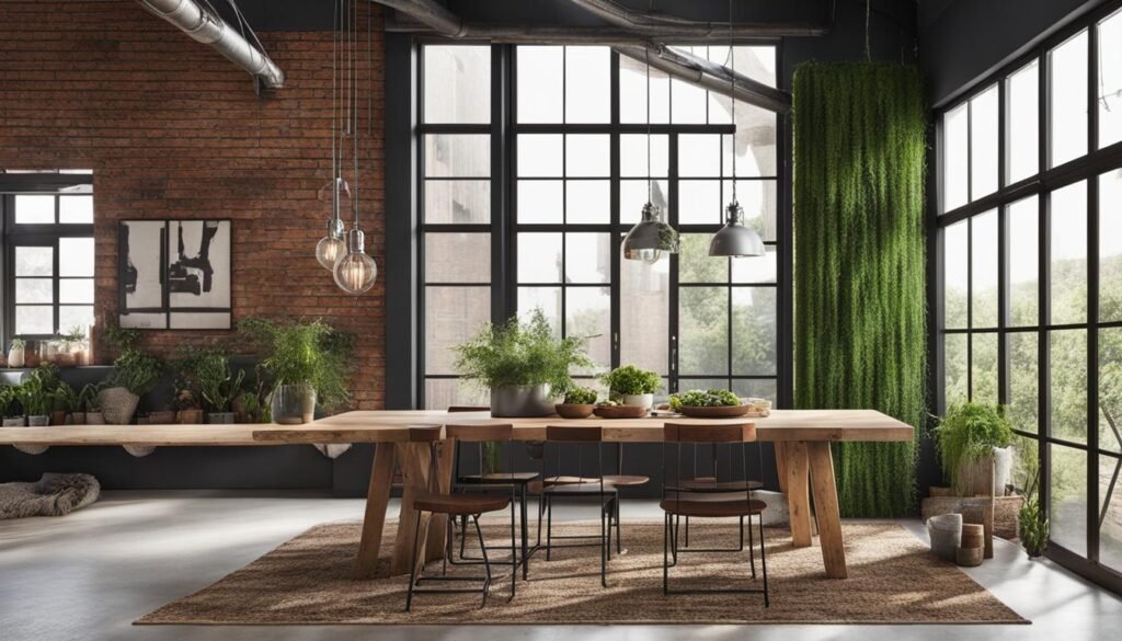Modern Industrial Styling with Biophilic Elements