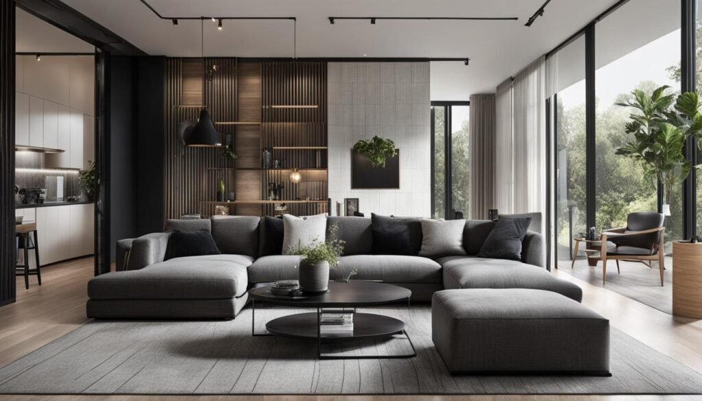 Modern Small House Interior Design with Vertical Tiles