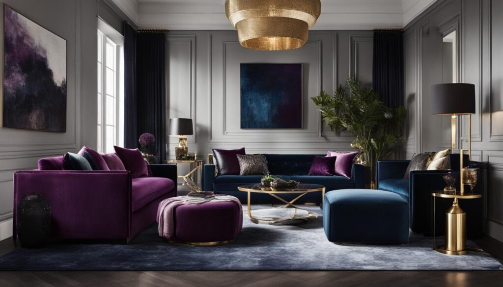 Moody home design with luxurious furniture and accents