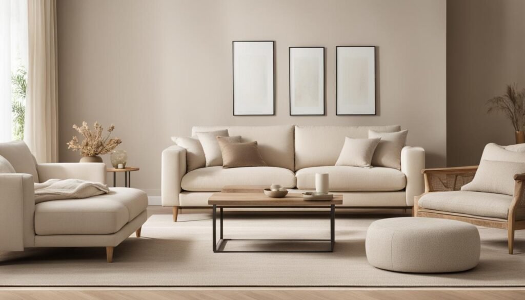 Neutral color palette in minimalist interior design