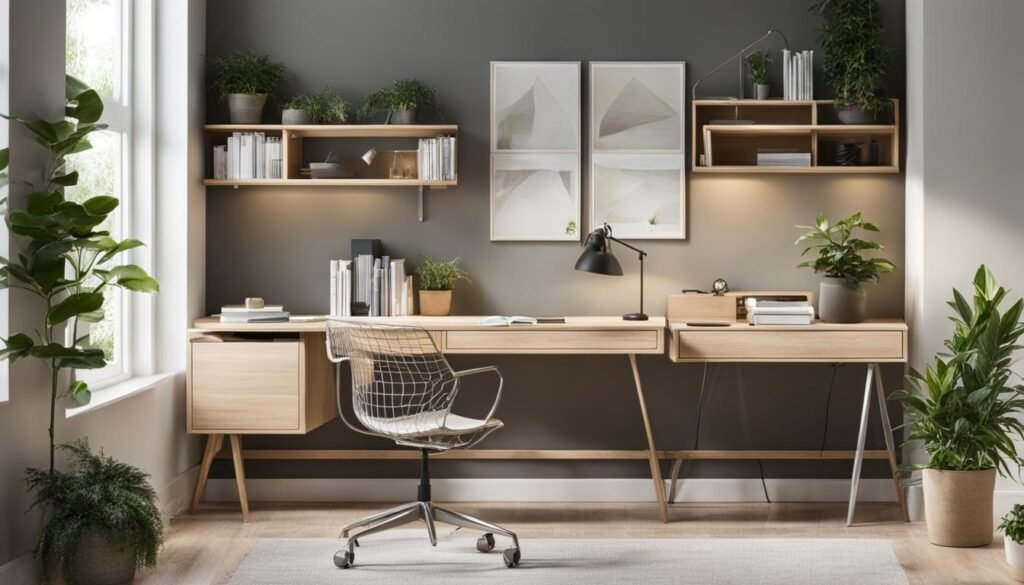 Organized Workspace with Storage Solutions