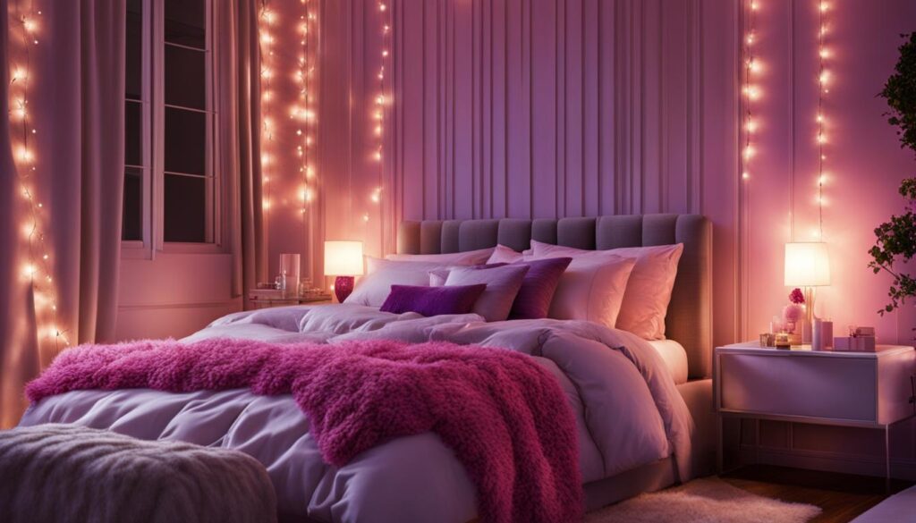 Romantic bedroom lighting design