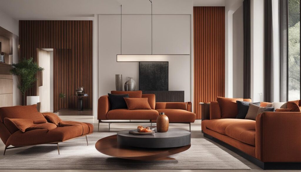 Rust tones in minimalist home decor