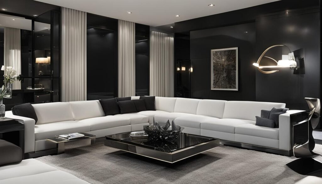 black interior design
