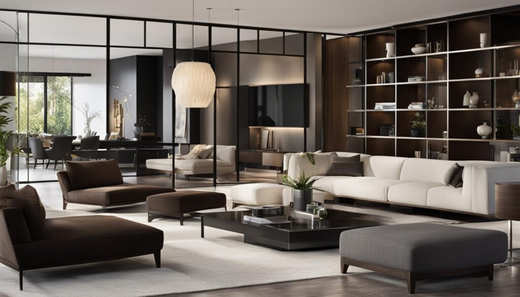 contemporary living room division