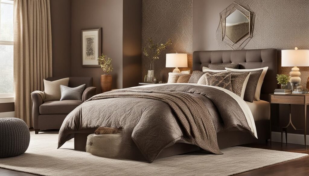 cozy bedroom design with textured patterns