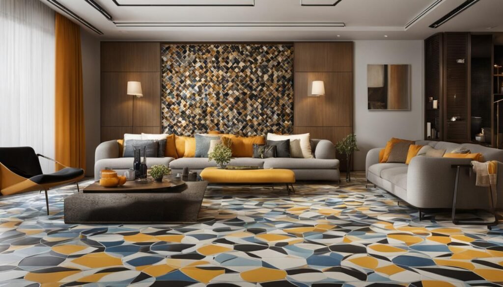 creative tile layouts living room
