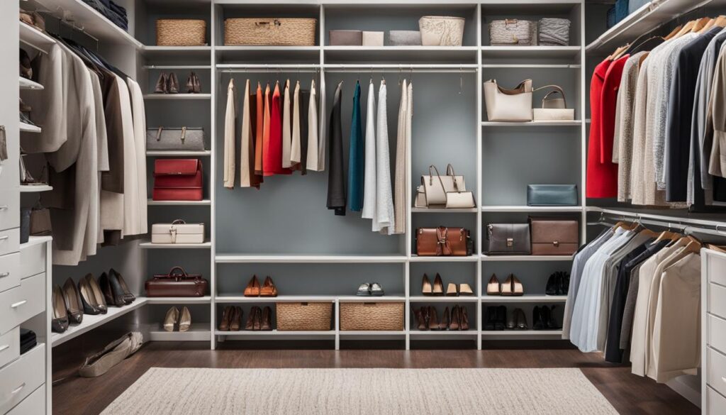 decluttering a walk-in closet