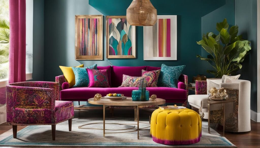 eclectic living room color palette