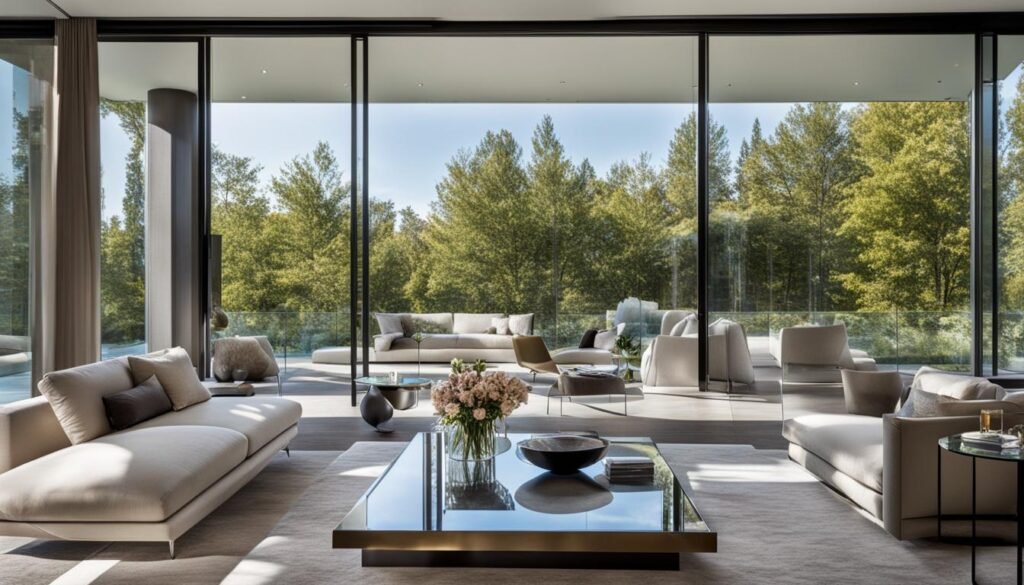 elegant glass decor in modern interior