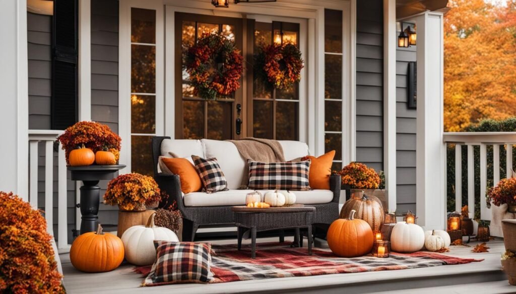 festive porch arrangements