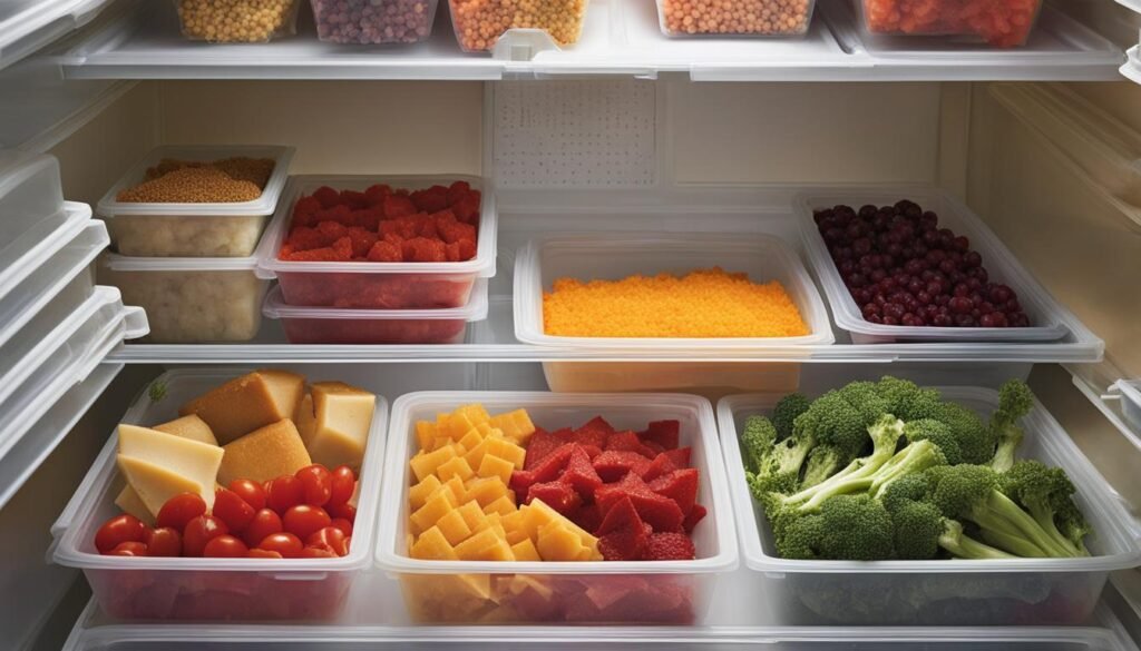 freezer organization bins