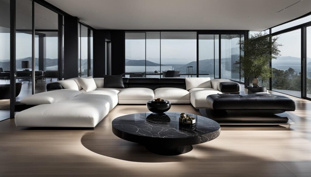 interior design in black and white