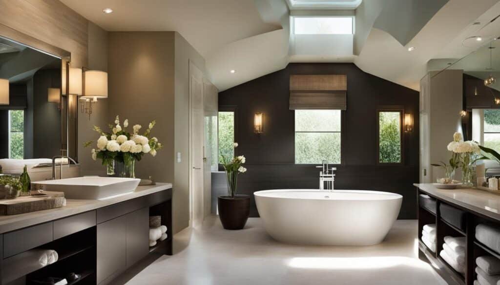 luxury bathroom with freestanding tub