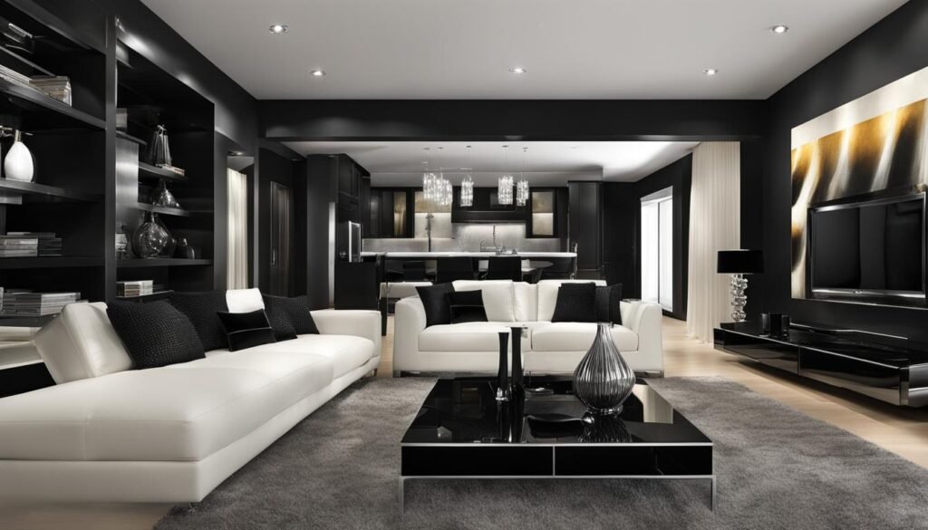 modern black interior design