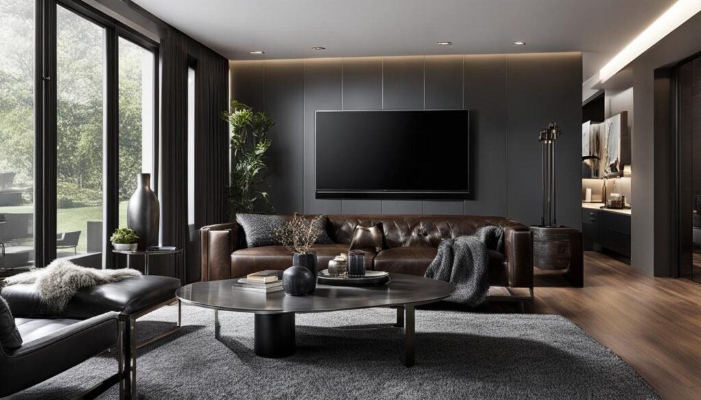 modern masculine living room