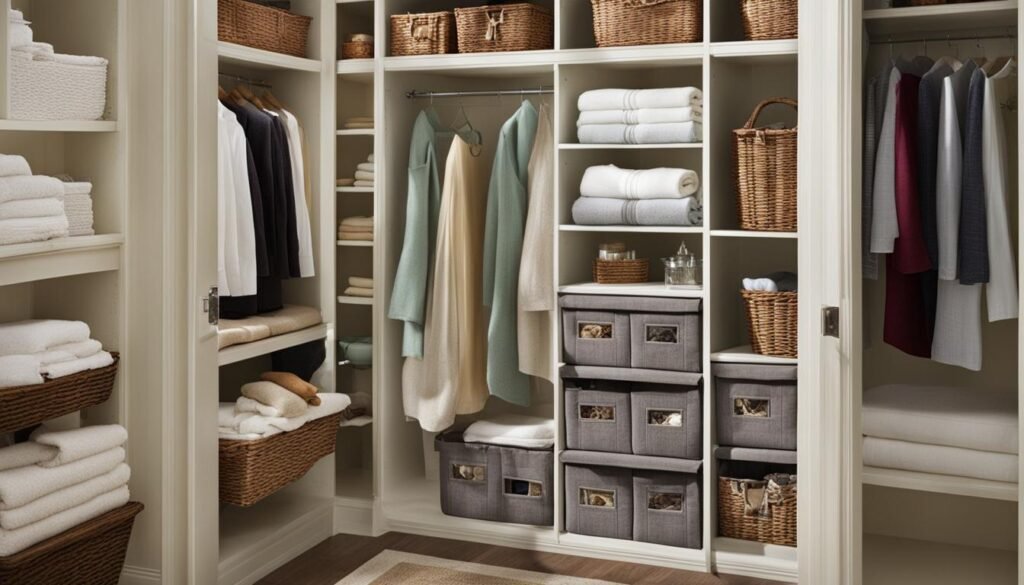 organized linen closet