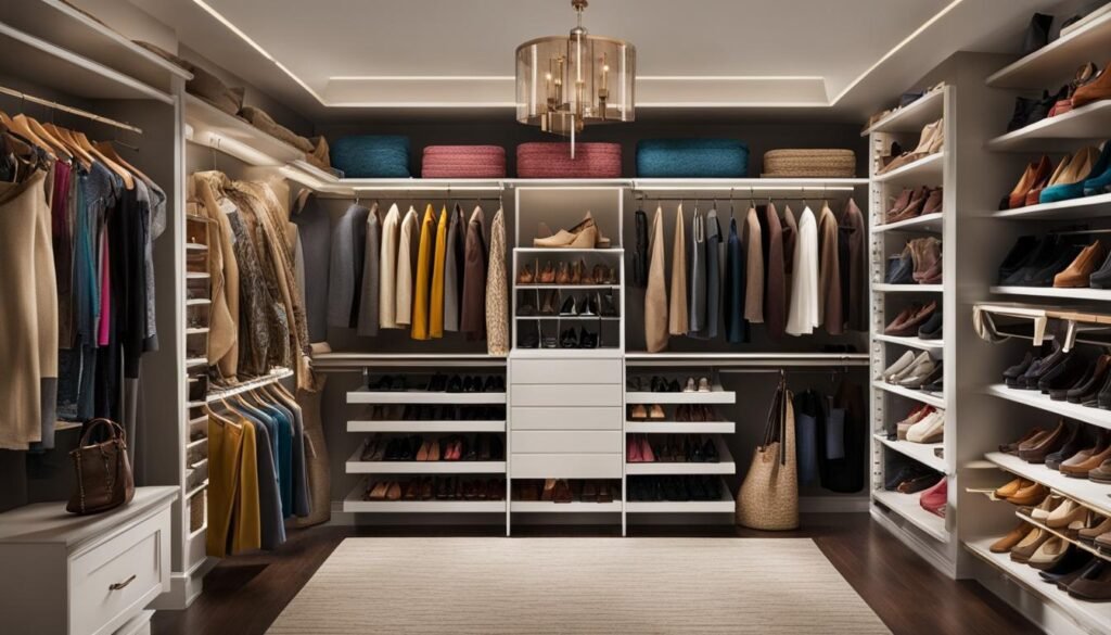 organizing a walk-in closet