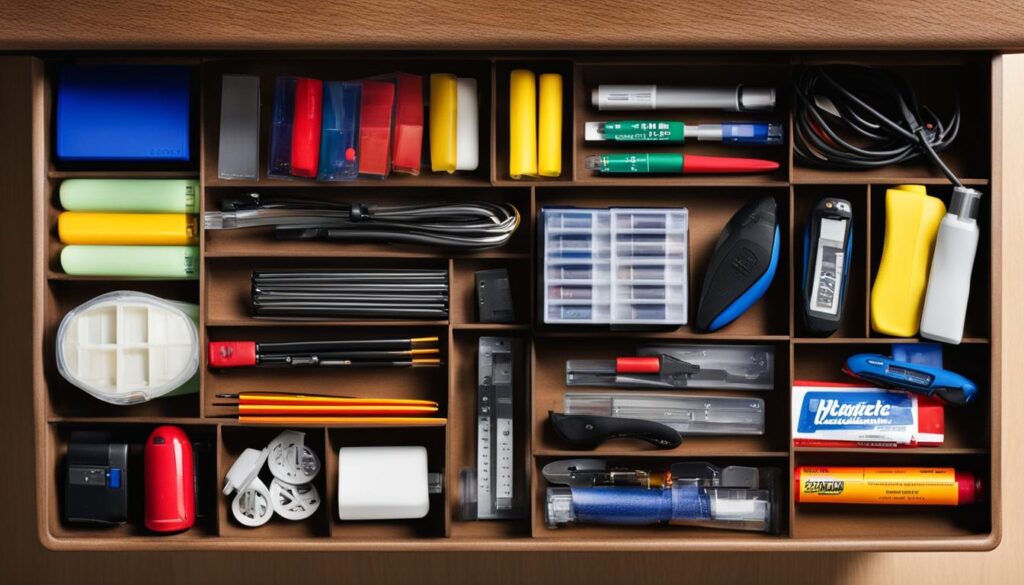 organizing junk drawers