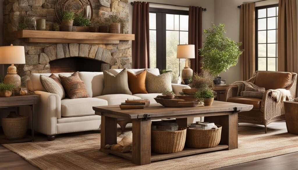 rustic chic living room