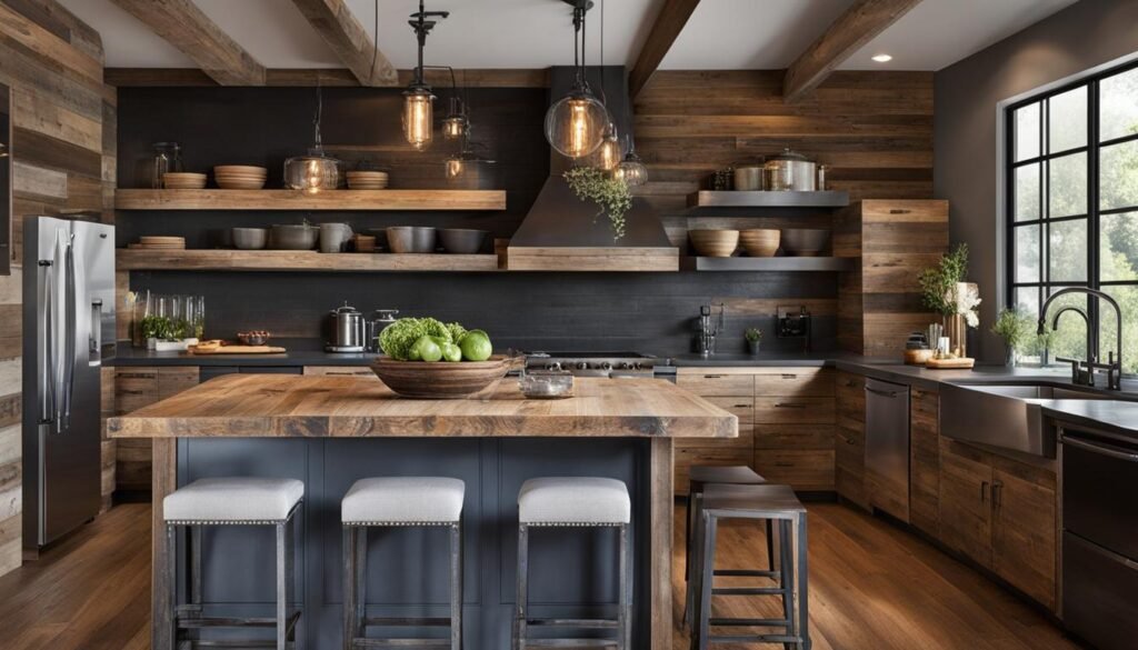 rustic industrial kitchen island
