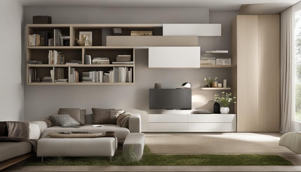 streamlined shelving for small spaces