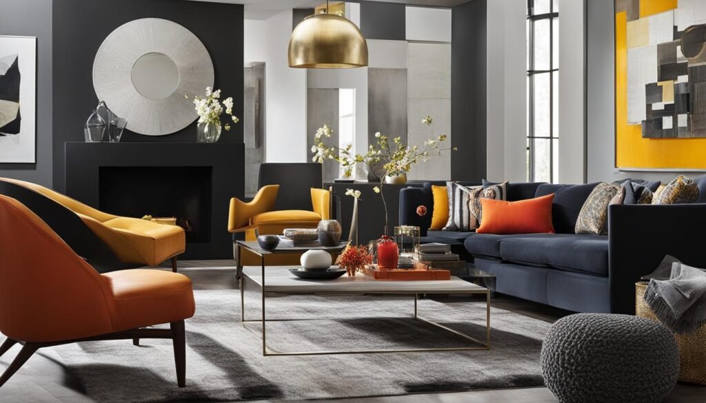 striking living room contrast
