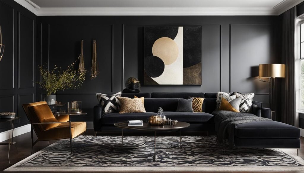 stylish black interior design