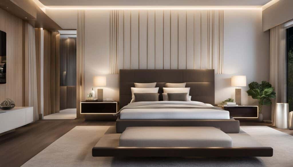 stylish floating nightstands in bedroom