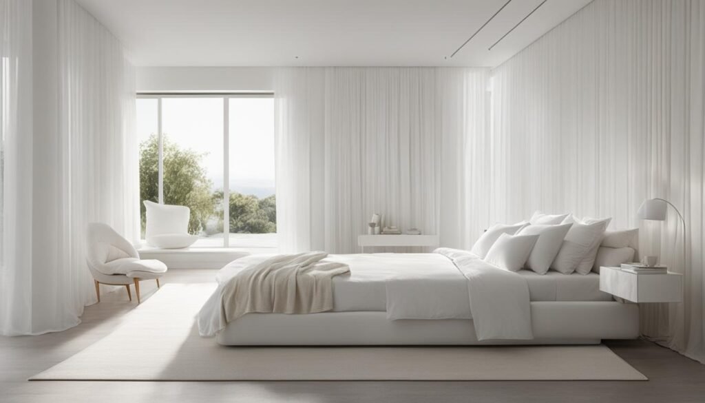 white room with white furniture