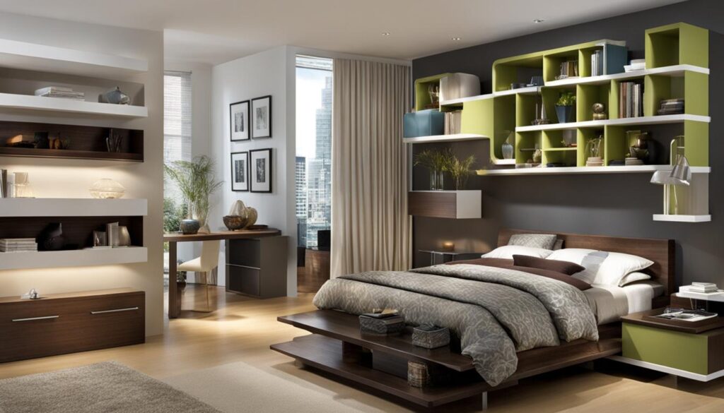 bedroom shelf organization ideas